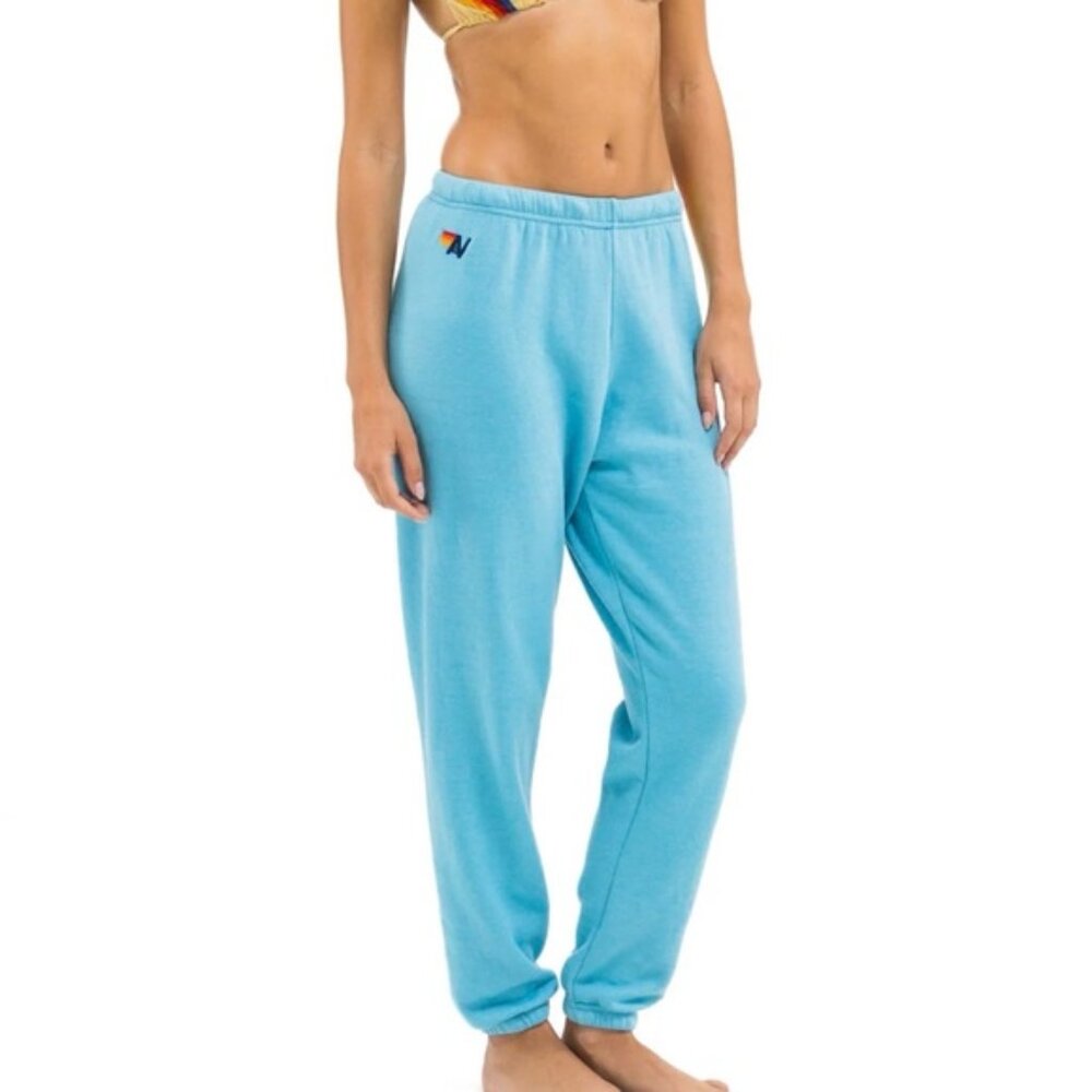 Aviator Nation Light Blue 5 striped Track Pants